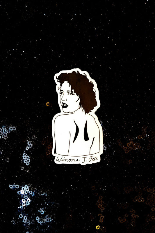 Winona J. Fox Black and White Portrait Vinyl Sticker