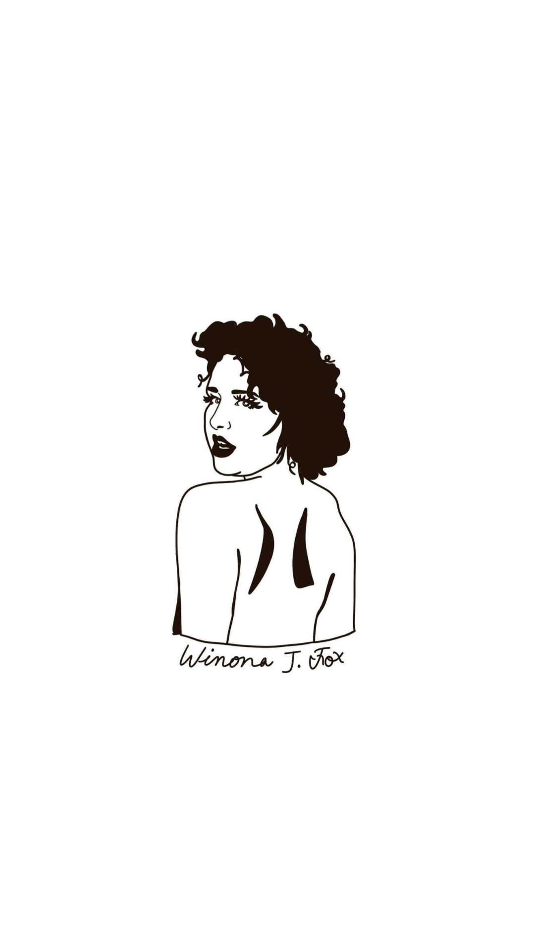 Winona J. Fox Black and White Portrait Vinyl Sticker