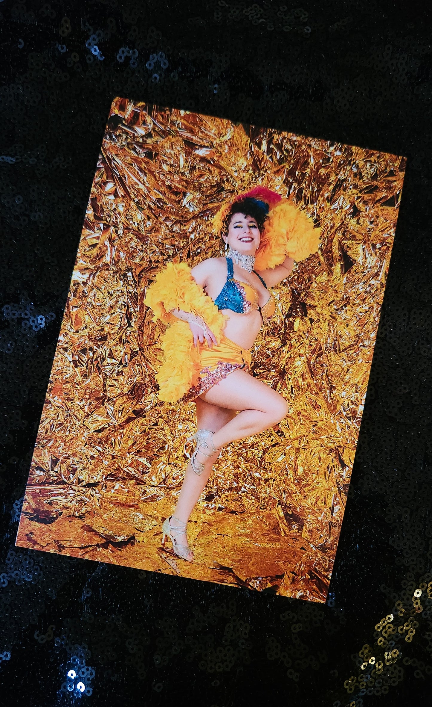 Gold Showgirl Burlesque Print - Winona J. Fox